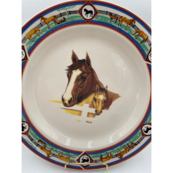 Cedar Valley Stables Horse Themed Stoneware Bowls 8.25" - Set Of 5 - Picture 4 of 5